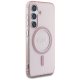 Guess Glitter Circle Classic Logo MagSafe Case for Samsung Galaxy S25 Pink