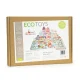 ECOTOYS Educational Wooden City Building Blocks Set with Play Mat 121 Pcs
