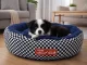 Soft Round Pet Bed for Dogs and Cats, 53 cm, Black & White