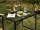 Folding camping table with handle, portable, black