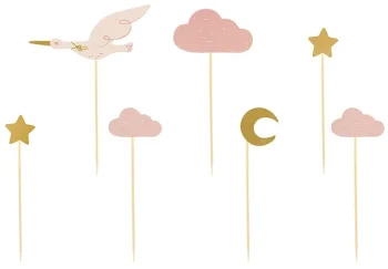 Cupcake and Muffin Decorations Stork, 11-12 cm, 7 pcs