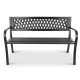 Metal Garden Bench with Openwork Backrest for Patio Terrace, Black