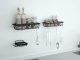 Self-adhesive Kitchen and Bathroom Shelf + 4 Hooks, Black