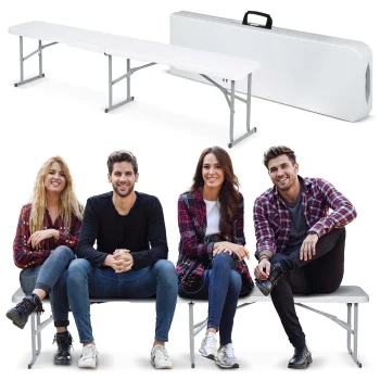 Plonos 440200 Folding Garden and Catering Bench 180 cm, White