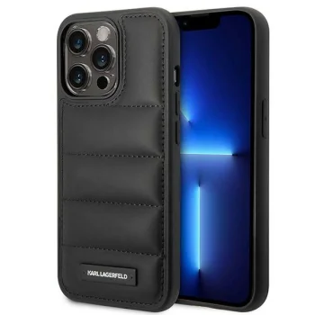 Karl Lagerfeld Puffy Elongated Logo Case for iPhone 14 Pro Max, Black