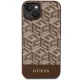 Guess iPhone 14 Plus Case GCube Stripes MagSafe, Brown