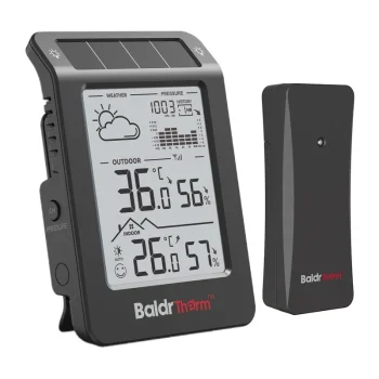 BALDRTHERM B0596WT2H2P-V1 Solar-Powered Weather Station, Black