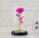 Вечная роза со светодиодном в стекле розового цвета
