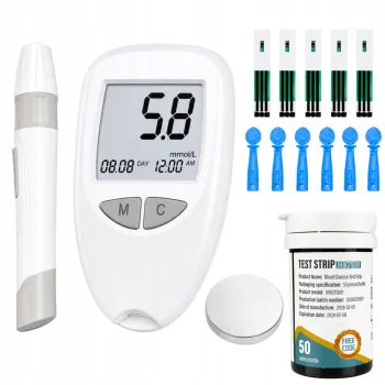 Blood Glucose Meter with 50 Test Strips and 50 Lancets