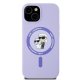 Karl Lagerfeld Silicone Karl&Choupette Heads Ring MagSafe Case for iPhone 15, Purple