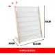 Kruzzel Kids Bookshelf 25809, Montessori Toddler Bookcase with 6 Fabric Shelves