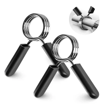 4FIZJO Spring Collars for Barbell 25 mm 2 pcs, Black/Silver