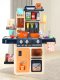 Children\'s play kitchen with sound, LED, steam generator, 42 accessories, navy blue