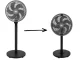 Floor Fan with Oscillation and Adjustable Height, 75W, 34cm, Grey/Black