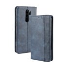 Xiaomi Redmi Note 8 Pro Vintage Style Magnetic Leather Wallet Case Cover, Blue