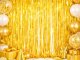 Foil Fringe Party Curtain Photo Backdrop 100x180cm, Gold