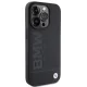BMW iPhone 15 Pro Max Case Leather Hot Stamp, Black