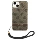 Guess 4G Print Strap Case for iPhone 14 Plus, Brown