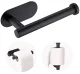 Black Self-Adhesive Stainless Steel Toilet Paper Holder