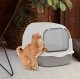 Enclosed Cat Litter Box with Scoop ZW32, Grey