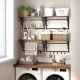 Hanging Shelf with Clothes Hanger, Rustic Style