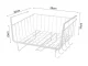 Under-Shelf Hanging Metal Basket with 5 Hooks and Paper Towel Holder, White