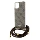 Guess iPhone 15 / 14 / 13 Case Crossbody Cord 4G Print, Brown