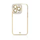 Case for Samsung Galaxy A13 5G with Gold Frame Gel Cover, White