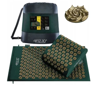 4Fizjo ERGO Acupressure Mat with Pillow, Green