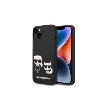 Apple iPhone 14 Pro Max 6.7'' Karl Lagerfeld Liquid Silicone Karl&Choupette Magsafe Case Cover (KLHMP14XSSKCK), Black