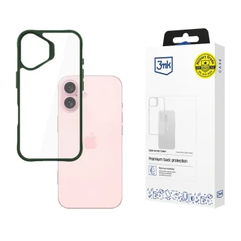 3Mk Protection Satin Armor Case+ for Apple iPhone 16, Green/Transparent