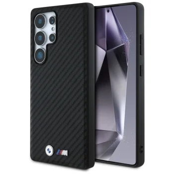 BMW Leather Carbon MagSafe Case for Samsung Galaxy S25 Ultra - Black
