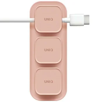 Uniq Pod Mag magnetic cable holders with base, blush pink
