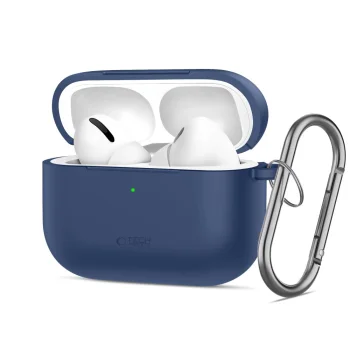 Ausinių dėklas Tech-Protect Silicone Hook skirtas AirPods Pro, Navy Blue