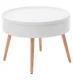 Modernhome Round Coffee Table with Storage Compartment 60 cm