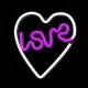 Neolia NNE02 LED Neon LOVE W SERCU, White/Purple