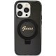 Guess iPhone 15 Pro Max Case Ring Stand Script Glitter MagSafe, Black