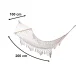 Boho Garden Hammock with Wooden Spreader Bar & Fringes 200x100cm Grey