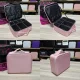 Travel cosmetic case with adjustable compartments, pink
