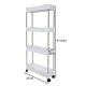 Ruhhy 00024291 4-Tier Rolling Storage Cart, White