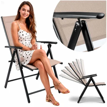 Sofotel So-983 Folding Garden Chair, Beige