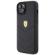 Ferrari iPhone 15 Plus Case Quilted Metal Logo, Black