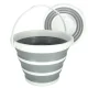 Collapsible silicone bucket with handle, 10L, grey