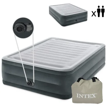 Intex 64418ND Double Air Mattress with Electric Pump, 203x152x56 cm