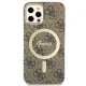 Apple iPhone 12 / 12 Pro 6.1\'\' Guess 4G Print MagSafe Case Cover (GUBPP12MH4EACSW) + Charger, Brown