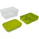 EMSA Clip & Go XL Food Storage Container with Inserts 2.2 L, Transparent / Green
