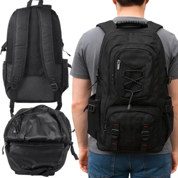 Hiking and Trekking Backpack 35L with USB Port, Black