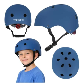 Kids Cycling Helmet Trike Fix with LED, M (55-58 cm), Navy Blue