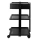 Tattoo Workstation Cart Pro Ink 1040A with Drawer and Glass Shelves, Black