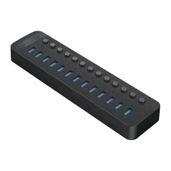 Orico CT2U3-13AB 13-Port USB-A 3.0 Hub with Individual Switches, Black